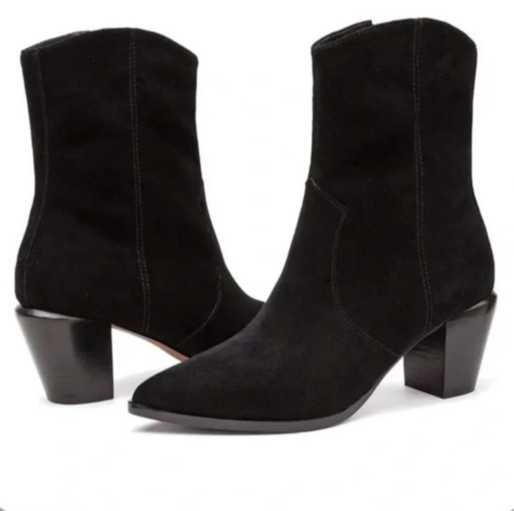 Paolo Wynn Western Suede Ankle Boots Booties Sz6.5M